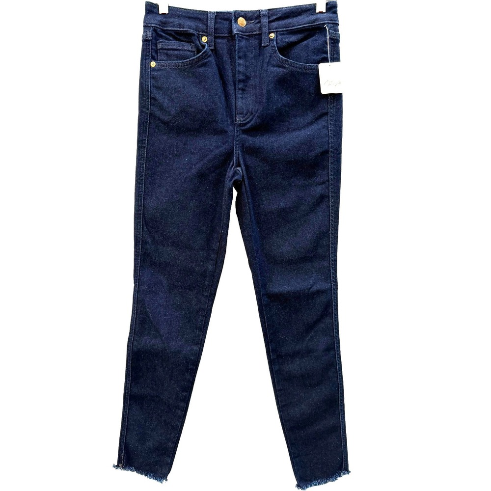 NWT Free People We The Free Size 28 High‎ Rise Dark Wash Raw Hem Jeans